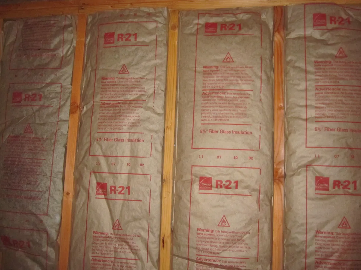 Batt insulation installed between wall studs